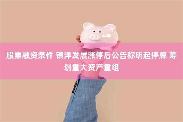 股票融资条件 镇洋发展涨停后公告称明起停牌 筹划重大资产重组